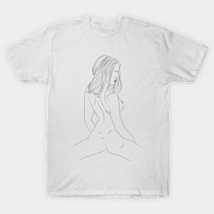 Girl View From Behind Erotic Illustration T-Shirt